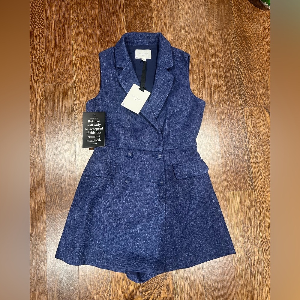 Pomander Place Double-Breasted Navy Romper